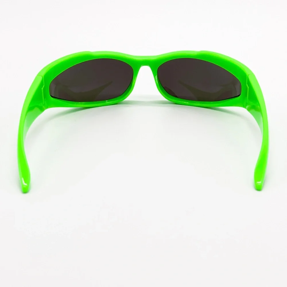 NEW BALENCIAGA BB0253S 005 OVAL GREEN GREY UNISEX SUNGLASSES BALENCIAGA